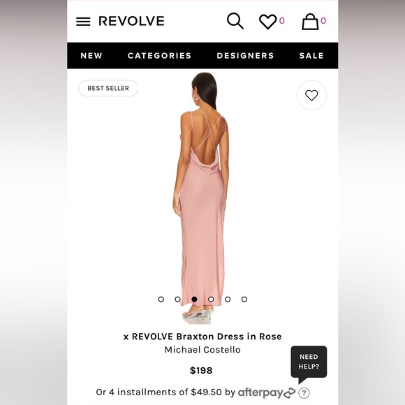 Michael Costello x REVOLVE Satin Cowl Neck Open back gown - Picture 3 of 4